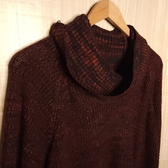 Style & Co. Plus Red Black Cowl Neck Sweater 1X - Picture 3 of 6
